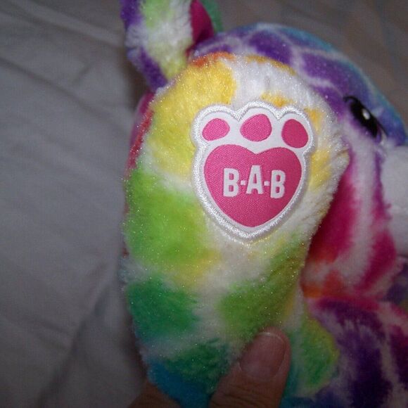 Build a Bear Workshop Rainbow Spots Leopard 16" Glitter Nose Silky Paws Ears BAB - Picture 5 of 11